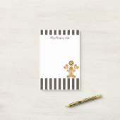 パーソナライズされたかわいいジンジャーブレッドマンCookie ポストイット (デスク上)