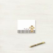 パーソナライズされたかわいいジンジャーブレッドマンCookie ポストイット (デスク上)