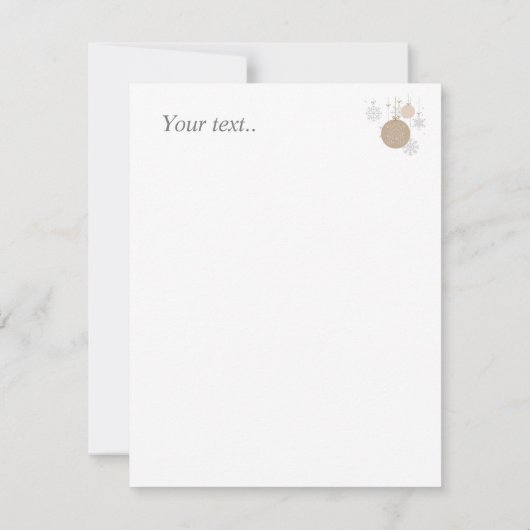 パーソナライズされたかわいいセージグリーンのクリスマスツリーの雪 ノートカード (裏面)