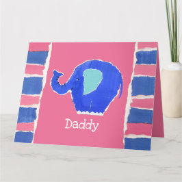 パーソナライズされたかわいいゾウの父の日カード カード