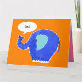 パーソナライズされたかわいいゾウの父の日カード カード (正面)