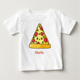 パーソナライズされたかわいいピザベビーTシャツ ベビーTシャツ