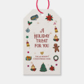 パーソナライズされたかわいいフェスティブアイコン ホリデートリート ギフトタグ (正面)