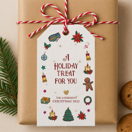 パーソナライズされたかわいいフェスティブアイコン ホリデートリート ギフトタグ