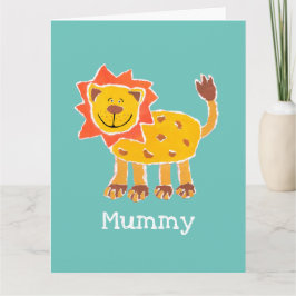 パーソナライズされたかわいいライオンの母の日カード カード