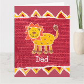 パーソナライズされたかわいいライオンの父の日カード カード (正面)