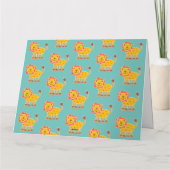 パーソナライズされたかわいいライオンの父の日カード カード (裏面)