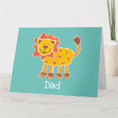 パーソナライズされたかわいいライオンの父の日カード カード (正面)
