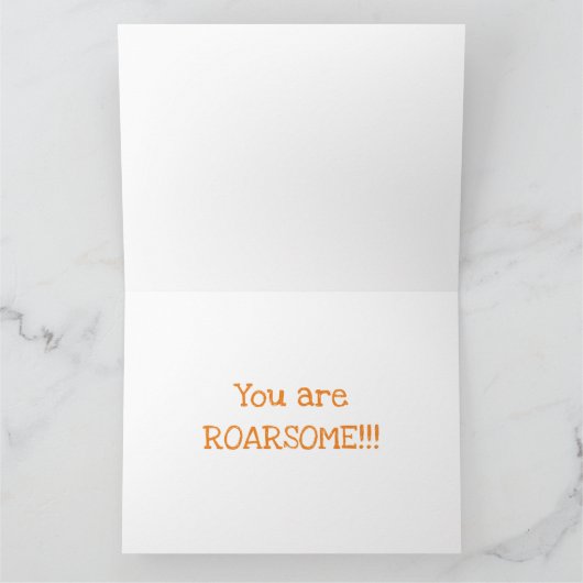 パーソナライズされたかわいいライオンの父の日カード カード (内部)