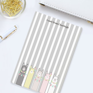 パーソナライズされたかわいいレトロカラフルなラマ ポストイット