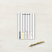 パーソナライズされたかわいいレトロカラフルなラマ ポストイット (デスク上)