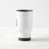 パーソナライズされたかわいいヴィンテージの湯飲みと花 トラベルマグ (中央)