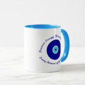 パーソナライズされたかわいい保護エナジーブルー悪魔の目 マグカップ (正面右)