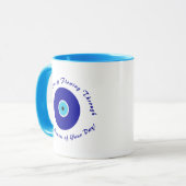 パーソナライズされたかわいい保護エナジーブルー悪魔の目 マグカップ (正面左)