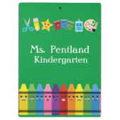 パーソナライズされたかわいい先生 クリップボード (裏面)