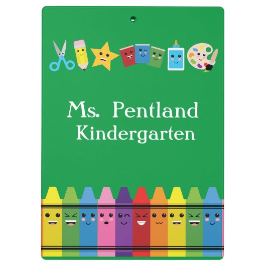 パーソナライズされたかわいい先生 クリップボード (裏面)