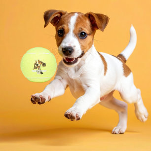 パーソナライズされたかわいい子犬 テニスボール