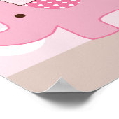 パーソナライズされたかわいい積み重ねられた象の壁アート ポスター (角)