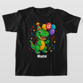 パーソナライズされたかわいい誕生日ディノ Tシャツ