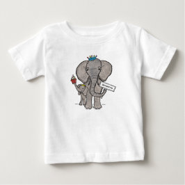 パーソナライズされたかわいい象とベビー ベビーTシャツ