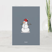 パーソナライズされたかわいい雪だるまの折りたたみホリデーカード シーズンカード (裏面)