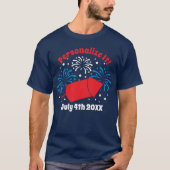 パーソナライズされたかわいい7月4日Fireworks Tシャツ (正面)