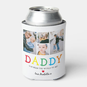 パーソナライズされたかわいい「お父さん」写真コラージュ記念品 缶クーラー