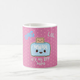 パーソナライズされたかわいいBFF親友マグカップ かわいい食べ物 コーヒーマグカップ