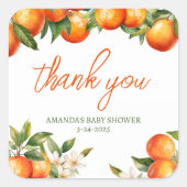 パーソナライズされたかわいこちゃんありがとう スクエアシール (正面)