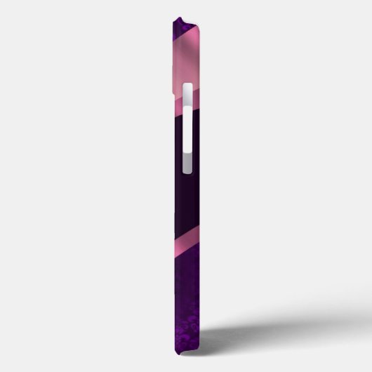 パーソナライズされたかわいらしエレガント紫ダマスク Case-Mate iPhoneケース (裏面 / 左)