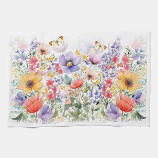 パーソナライズされたかわいらしカラフル キッチンタオル (横)