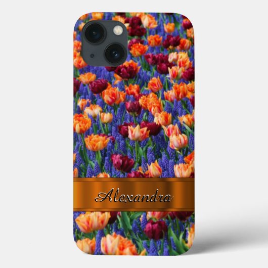 パーソナライズされたかわいらしチューリップ花畑 Case-Mate iPhoneケース (裏面)