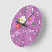 パーソナライズされたかわいらしハワイアン ラウンド壁時計 (傾斜)