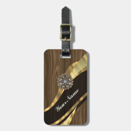 パーソナライズされたかわいらしフェイクオーク材 ラゲッジタグ