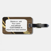 パーソナライズされたかわいらしフェイクオーク材 ラゲッジタグ (裏面横)