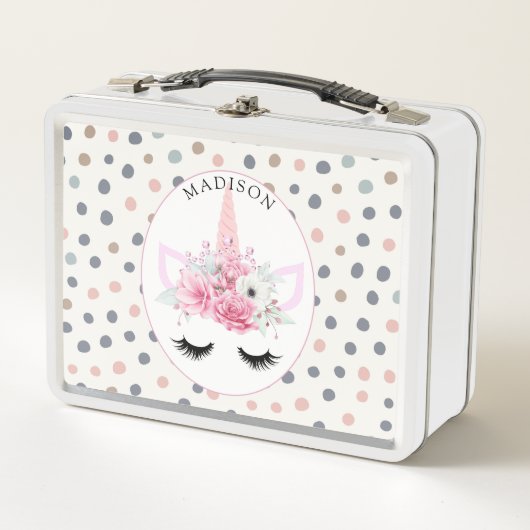 パーソナライズされたかわいらしフローラ メタルランチボックス (正面)