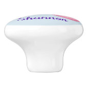 パーソナライズされたかわいらしユニコーンピンクパープルチャイルドルーム セラミックノブ (側面)