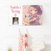 パーソナライズされたかわいらし女の子 横断幕 (インサイチュ)