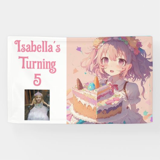 パーソナライズされたかわいらし女の子 横断幕 (横)