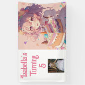 パーソナライズされたかわいらし女の子 横断幕 (縦)