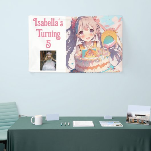 パーソナライズされたかわいらし女の子 横断幕 (トレードショー)