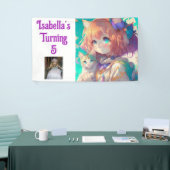 パーソナライズされたかわいらし子猫の女の子 横断幕 (トレードショー)