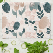 パーソナライズされたかわいらし植物復活卵パターン キッチンタオル (折り畳み)