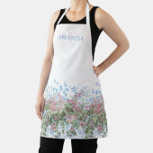 パーソナライズされたかわいらし水彩野縁ど花 エプロン (インサイチュ)