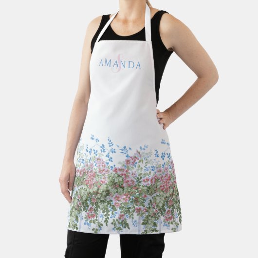 パーソナライズされたかわいらし水彩野縁ど花 エプロン (インサイチュ)