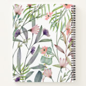 パーソナライズされたかわいらし水葉色葉 ノートブック (裏面)