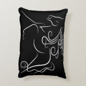 パーソナライズされたかわいらし白黒 アクセントクッション (裏面(縦))