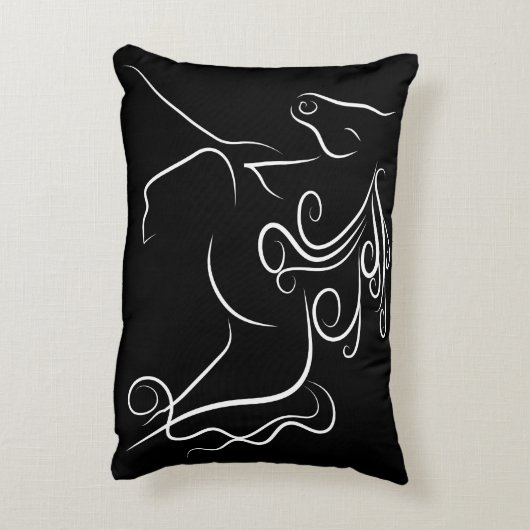 パーソナライズされたかわいらし白黒 アクセントクッション (裏面(縦))