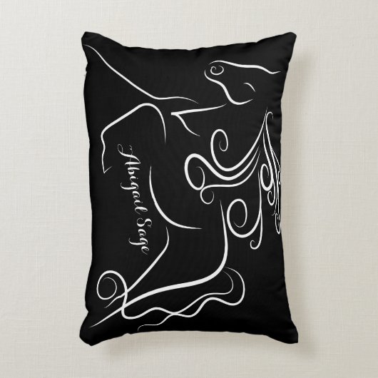 パーソナライズされたかわいらし白黒 アクセントクッション (正面(垂直))