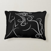 パーソナライズされたかわいらし白黒 アクセントクッション (裏面)